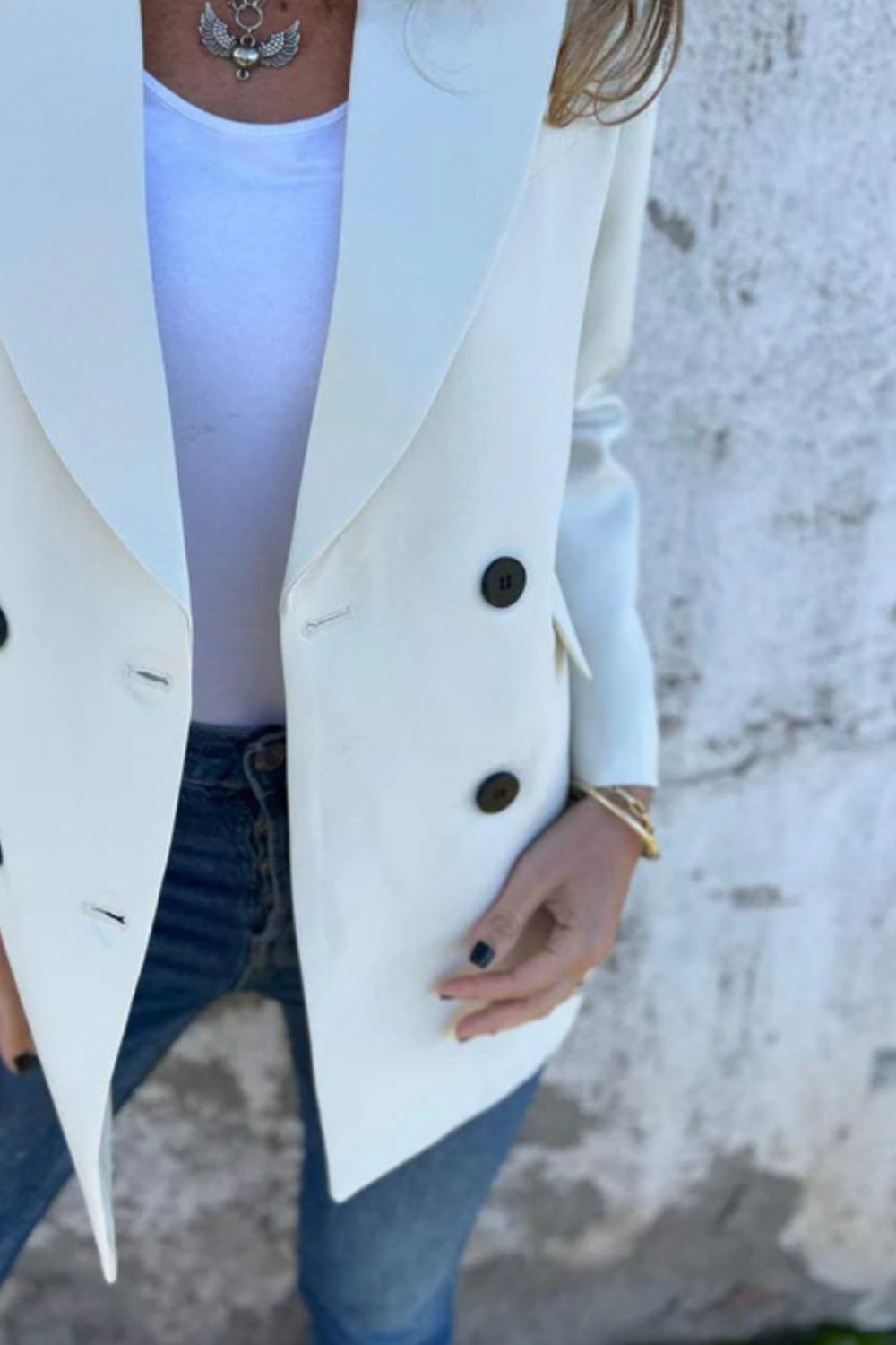 Full Size Collared Neck Long Sleeve Blazer-Angel Casuals