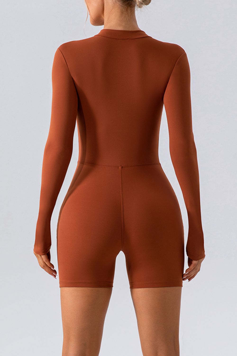 Half Zip Long Sleeve Active Romper-Angel Casuals