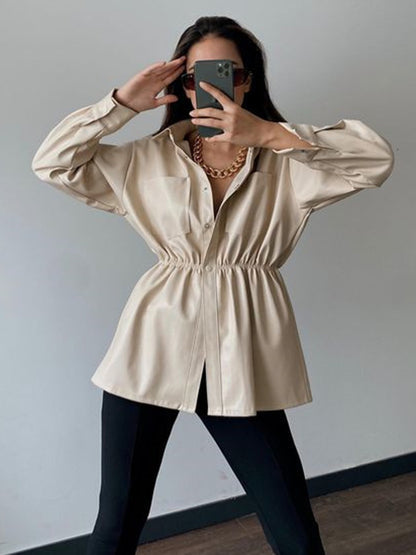 Snap Down Collared Jacket-Angel Casuals