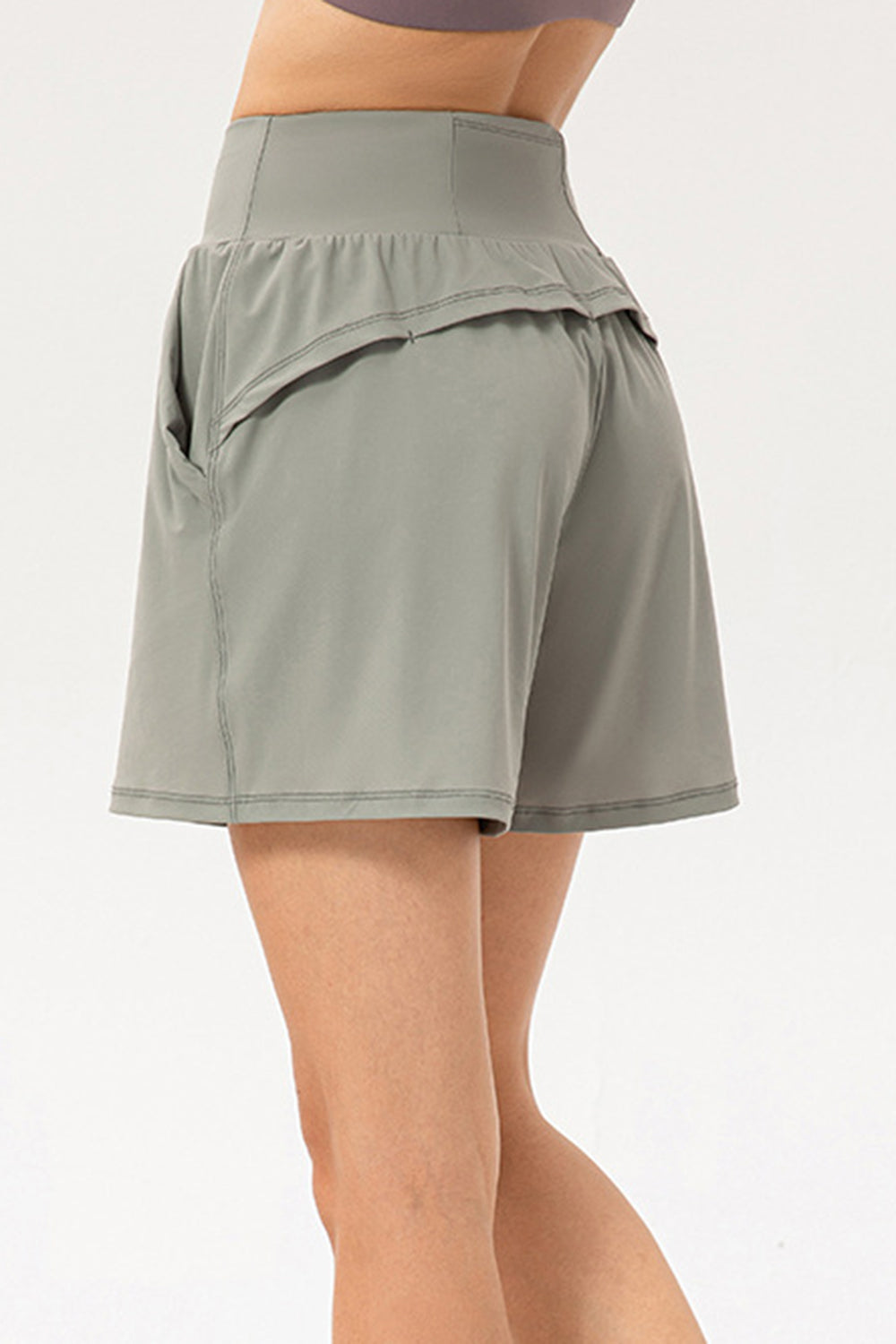 Pocketed Elastic Waist Active Shorts-Angel Casuals