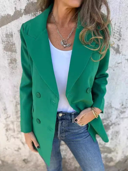 Full Size Collared Neck Long Sleeve Blazer-Angel Casuals