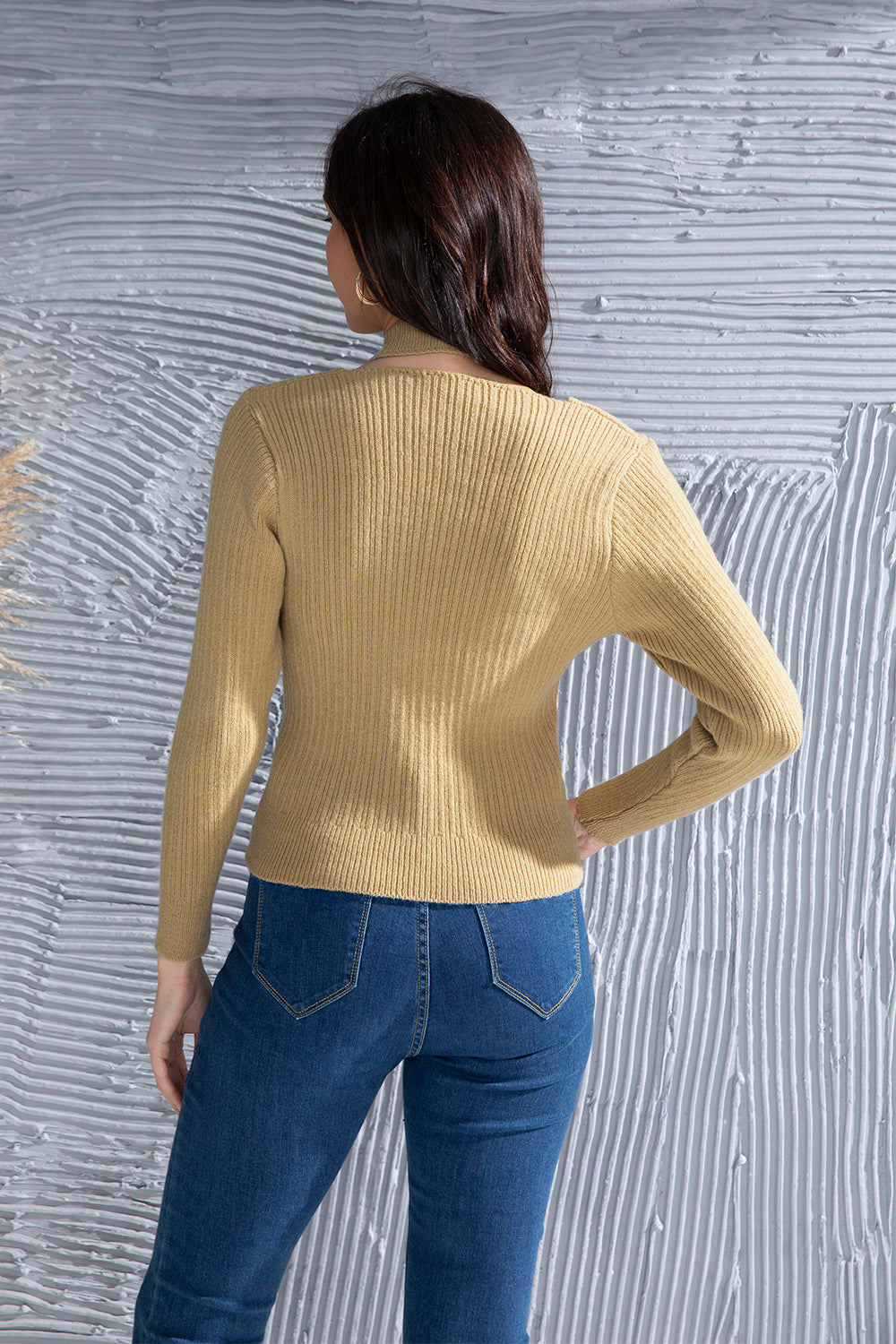 Halter Neck Long Sleeve Sweater-Angel Casuals