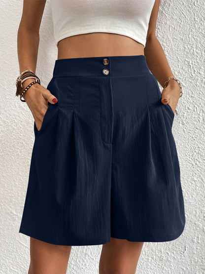 High Waist Shorts with Pockets-Angel Casuals