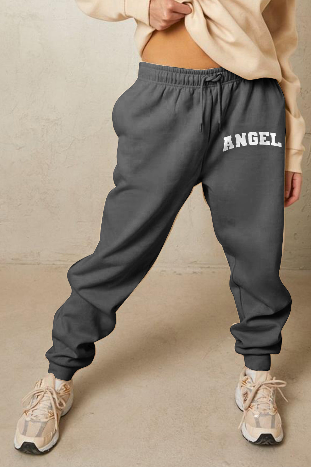 Simply Love Simply Love Full Size Drawstring Angel Graphic Long Sweatpants-Angel Casuals