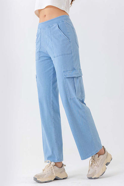 Buttoned Pocketed Long Jeans-Angel Casuals