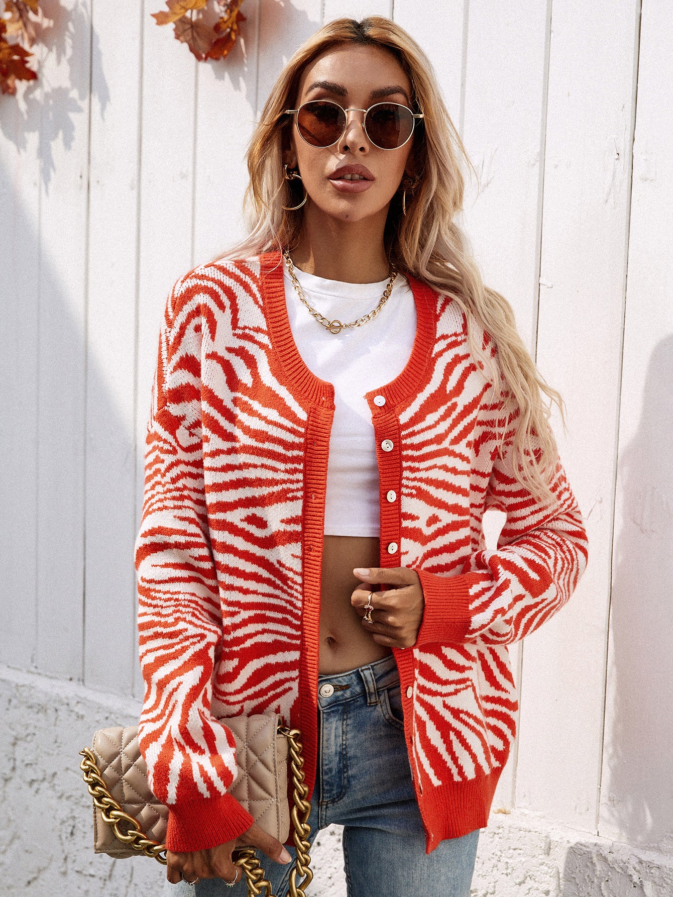 Woven Right Zebra Print Button Down Cardigan-Angel Casuals