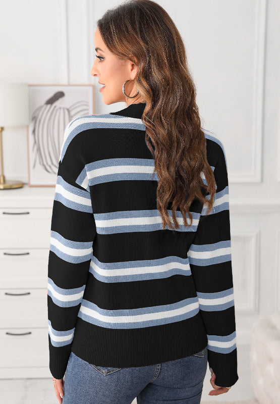 Striped Button Down Long Sleeve Cardigan-Angel Casuals