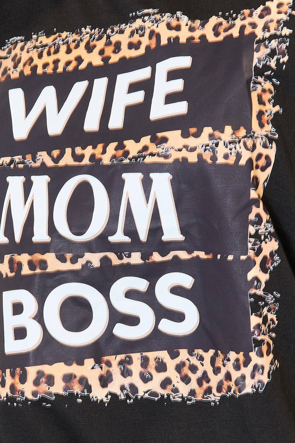 Simply Love WIFE MOM BOSS Leopard Graphic T-Shirt-Angel Casuals