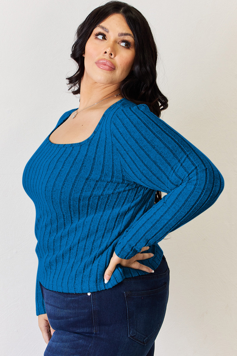 Basic Bae Full Size Ribbed Long Sleeve T-Shirt-Angel Casuals