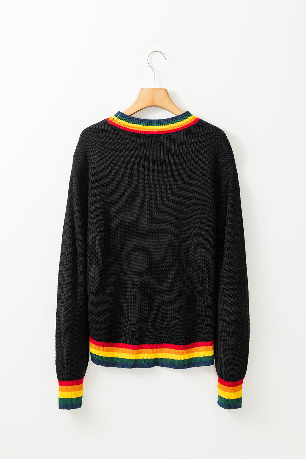 MERRY & BRIGHT Ribbed Round Neck Sweater-Angel Casuals