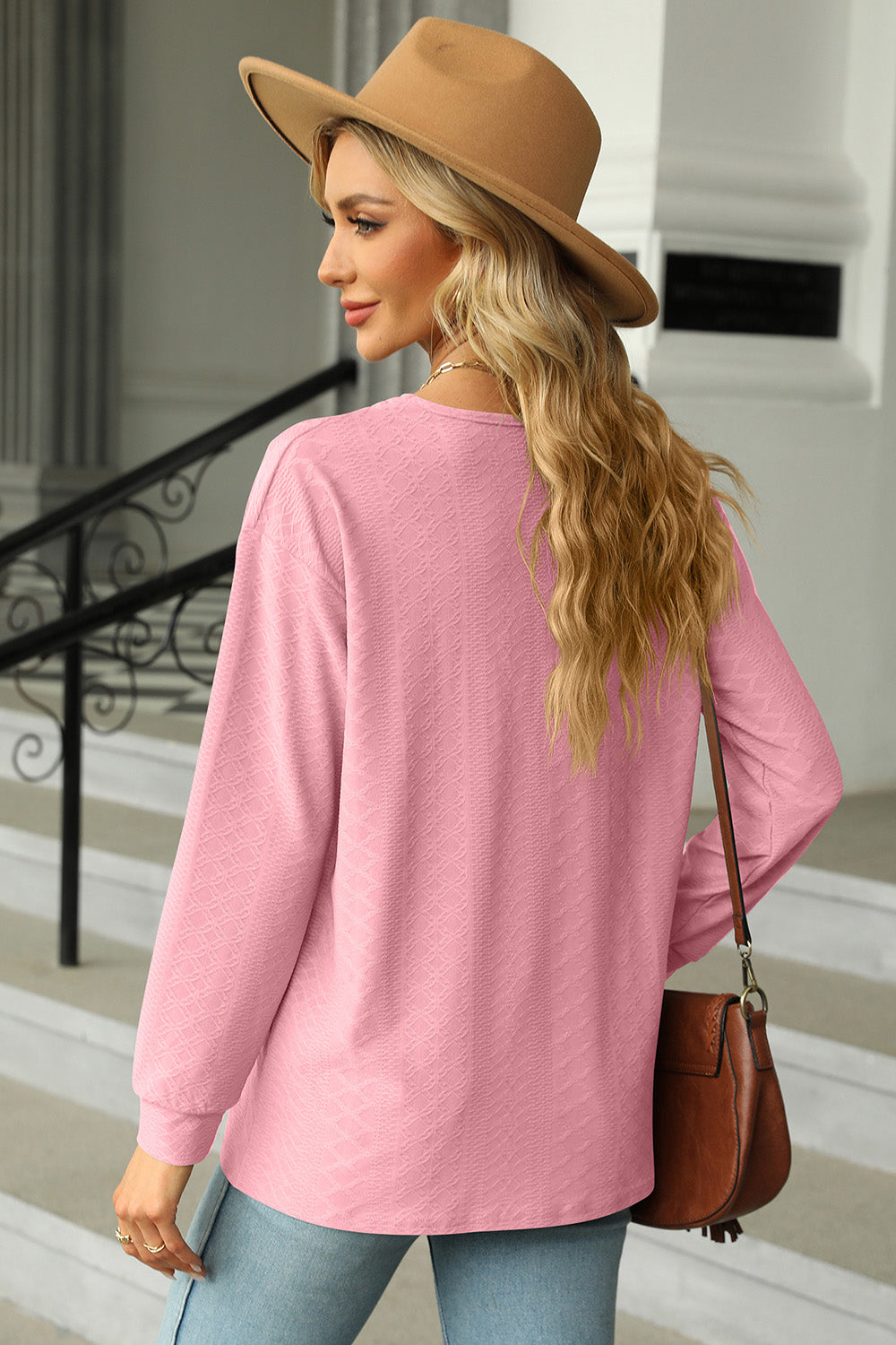 V-Neck Long Sleeve T-Shirt-Angel Casuals