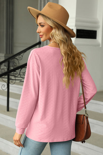 V-Neck Long Sleeve T-Shirt-Angel Casuals