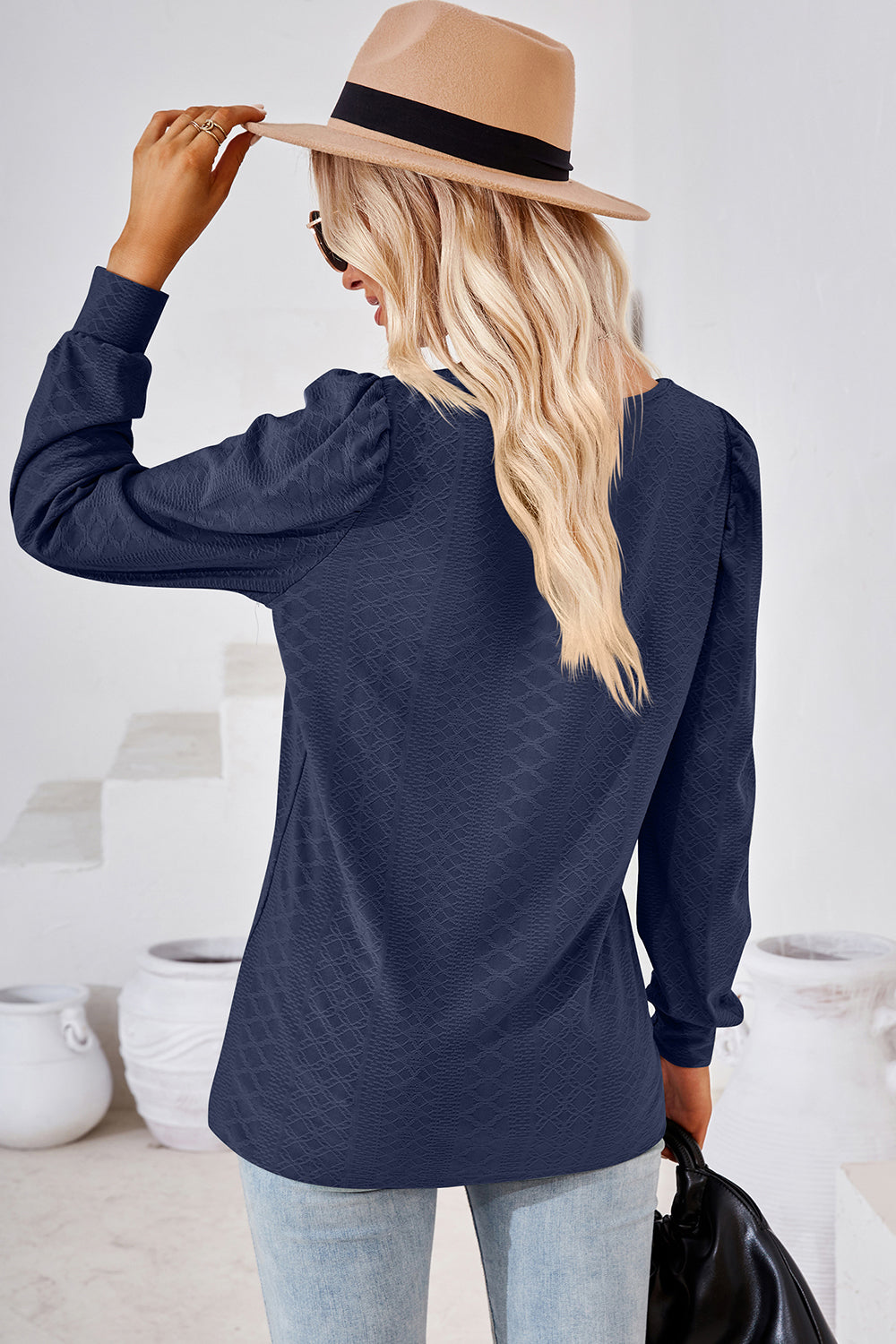 Square Neck Puff Sleeve T-Shirt-Angel Casuals
