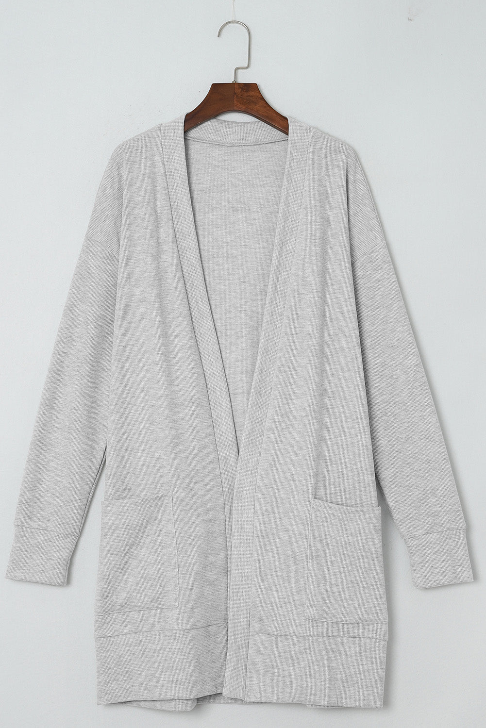 Pocketed Open Front Long Sleeve Cardigan-Angel Casuals