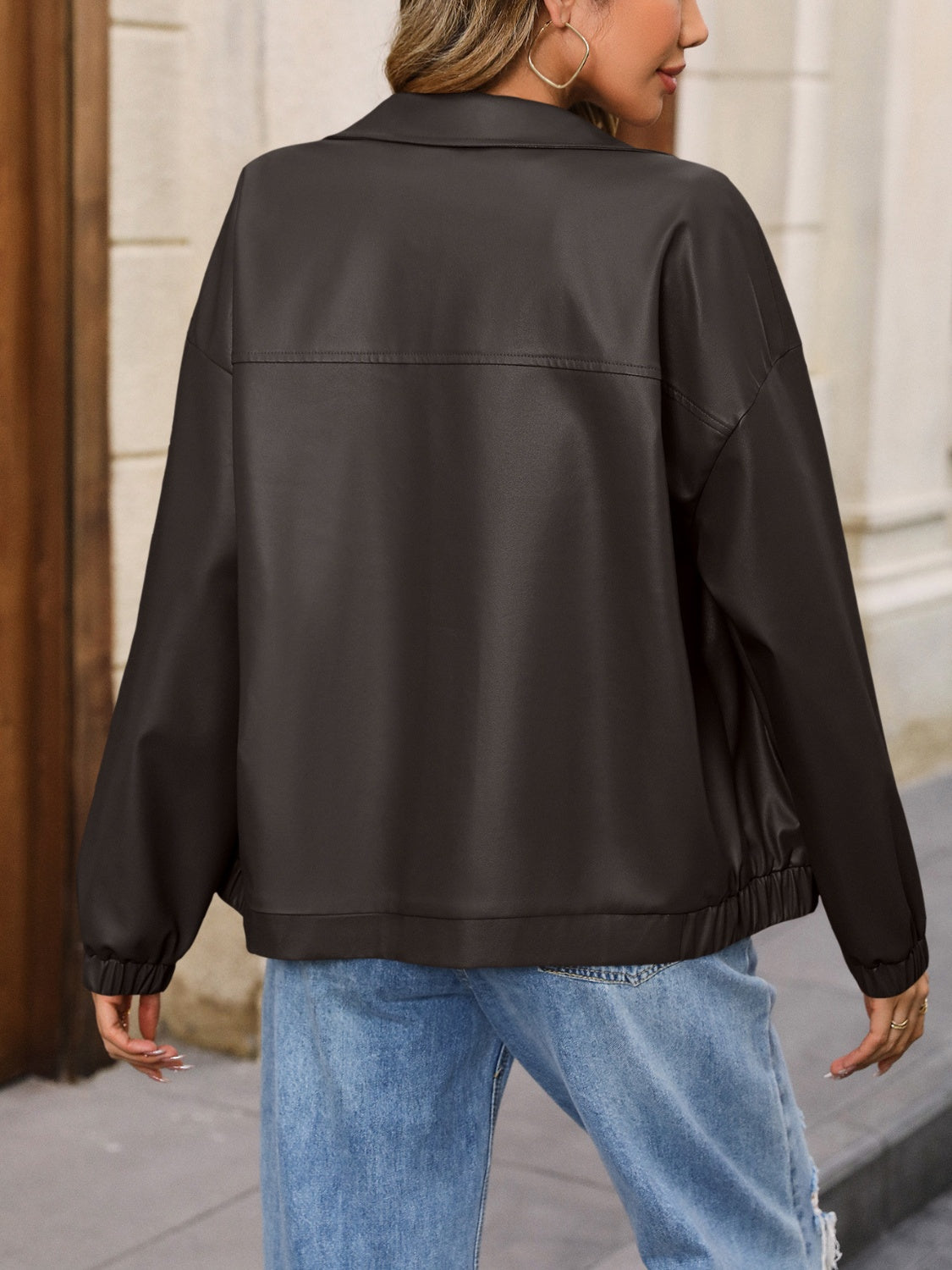 Ivy Lane Zip Up Dropped Shoulder Jacket-Angel Casuals