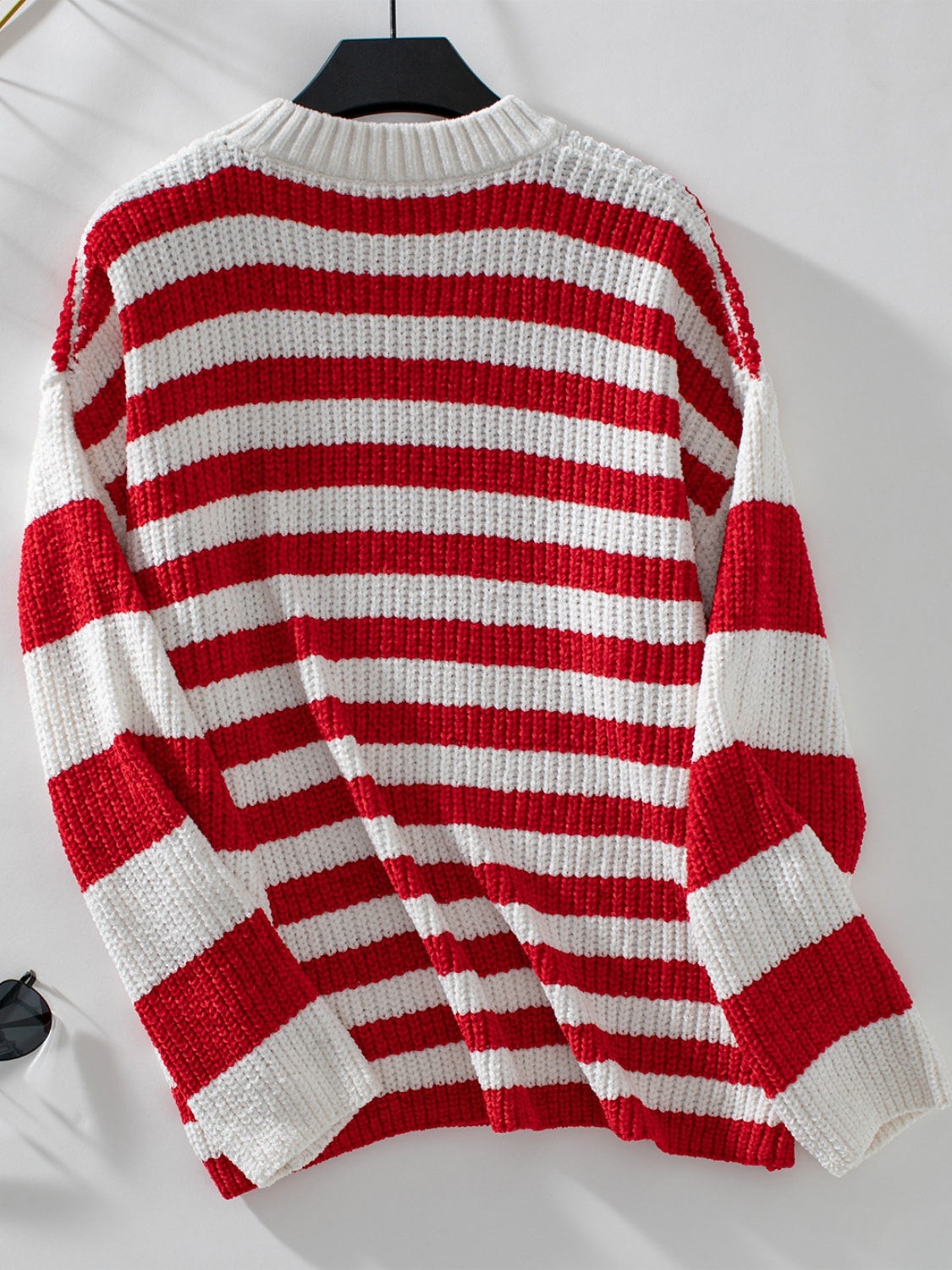 Striped Round Neck Long Sleeve Sweater-Angel Casuals