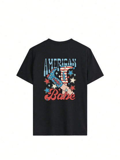 Graphic Round Neck Half Sleeve T-Shirt-Angel Casuals