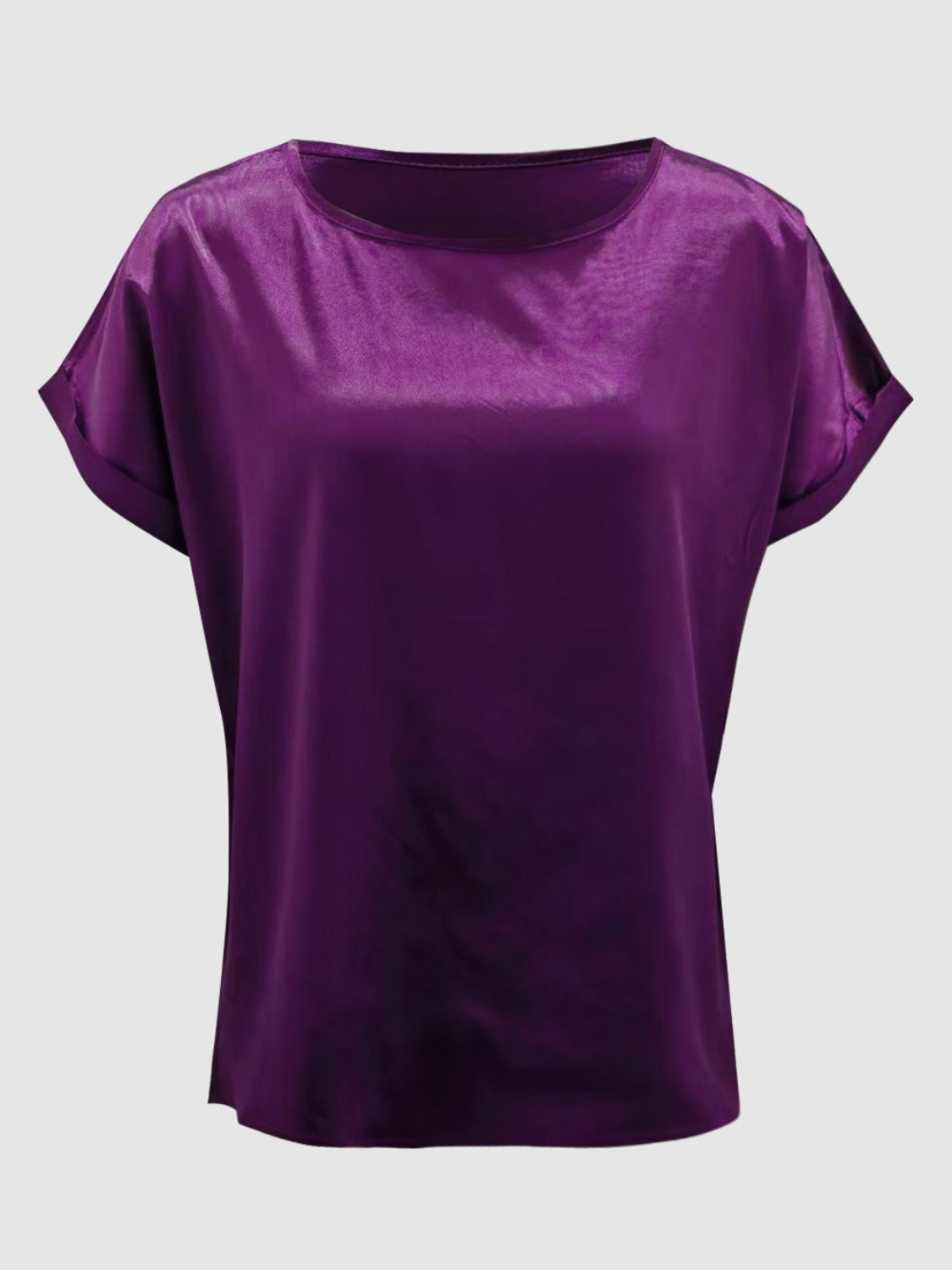 Round Neck Short Sleeve T-Shirt-Angel Casuals