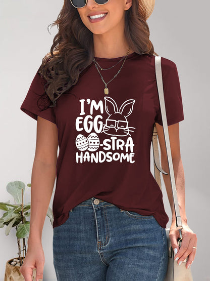 Graphic Round Neck Short Sleeve T-Shirt-Angel Casuals