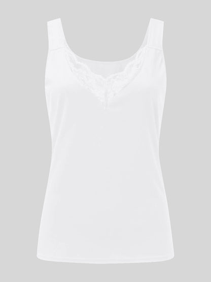 Full Size Lace Detail Sweetheart Neck Tank-Angel Casuals