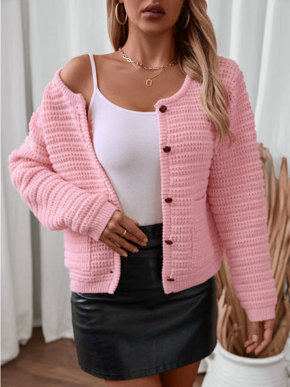 BUtton Up Long Sleeve Cardigan-Angel Casuals