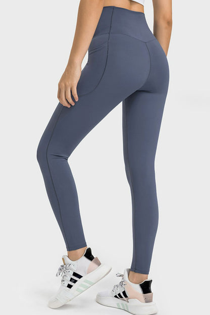 V-Waist Yoga Leggings with Pockets-Angel Casuals