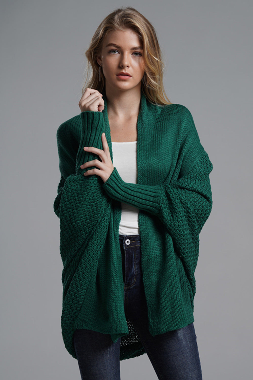 Open Front Batwing Sleeve Cardigan-Angel Casuals