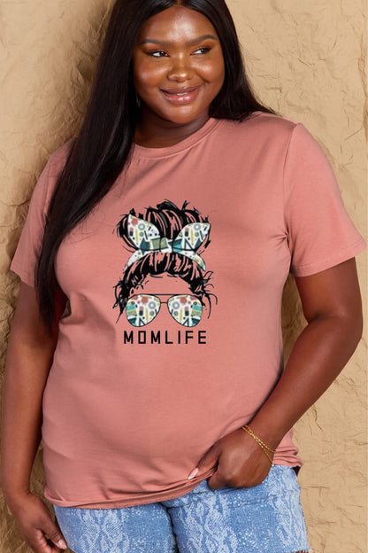 Simply Love Full Size MOM LIFE Graphic Cotton T-Shirt-Angel Casuals