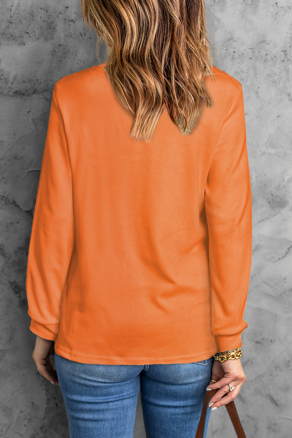 Round Neck Long Sleeve Top-Angel Casuals