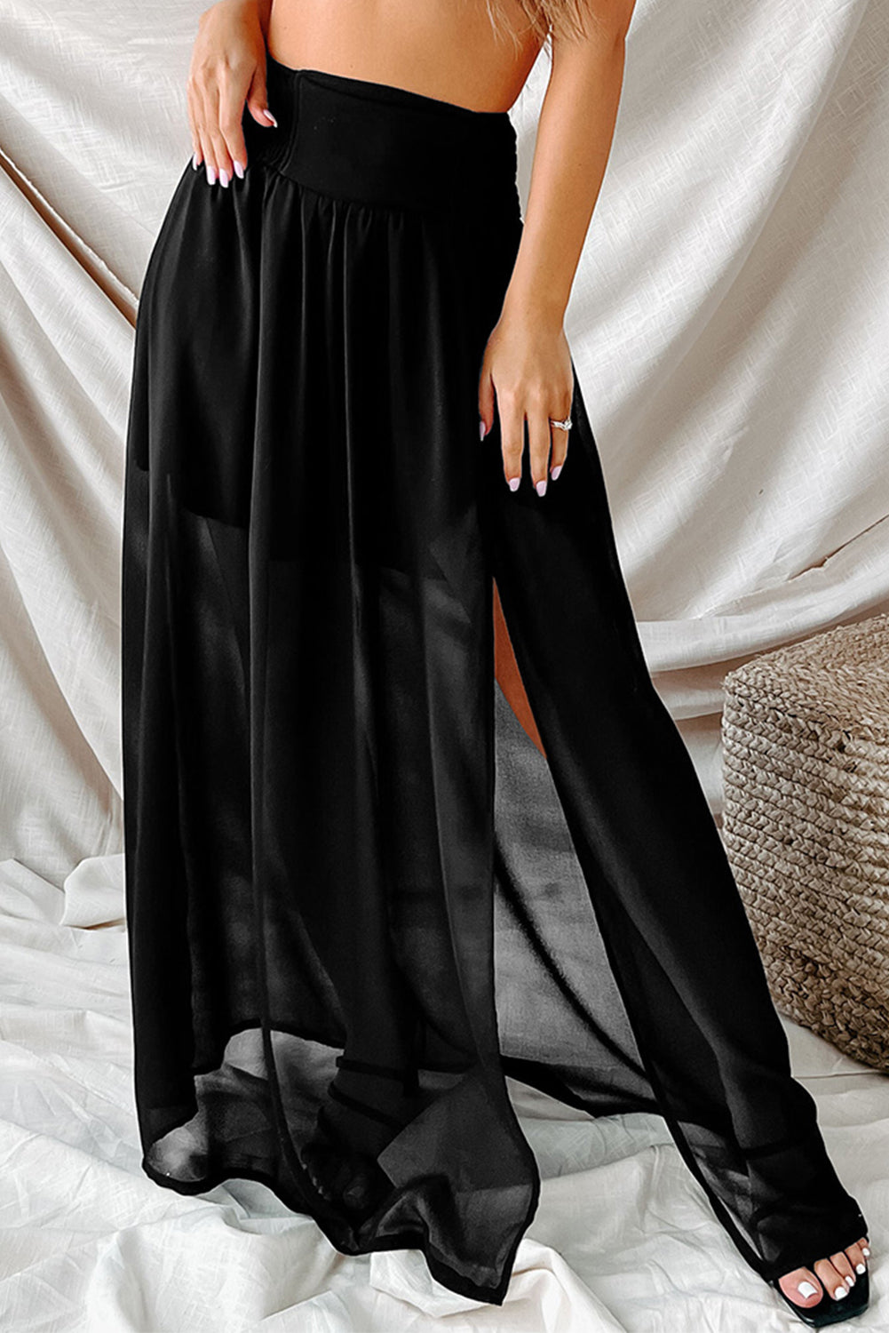 Slit High Waist Maxi Skirt-Angel Casuals