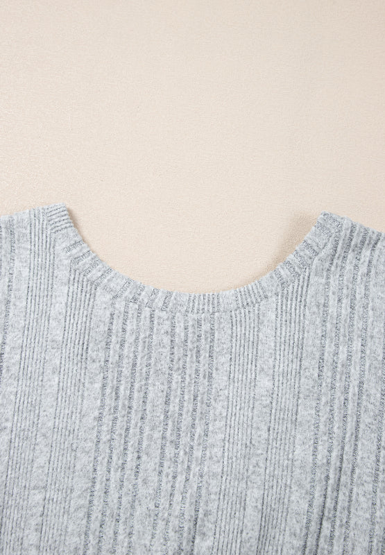 Crossover Backless Long Sleeve Knit Top-Angel Casuals