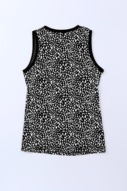 Printed Round Neck Tank-Angel Casuals