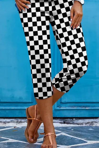 Checkered Skinny Capris-Angel Casuals