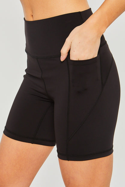 Love Tree High Waist Seam Detail Active Shorts-Angel Casuals