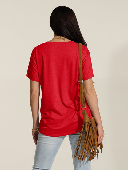 Cat Round Neck Dropped Shoulder T-Shirt-Angel Casuals