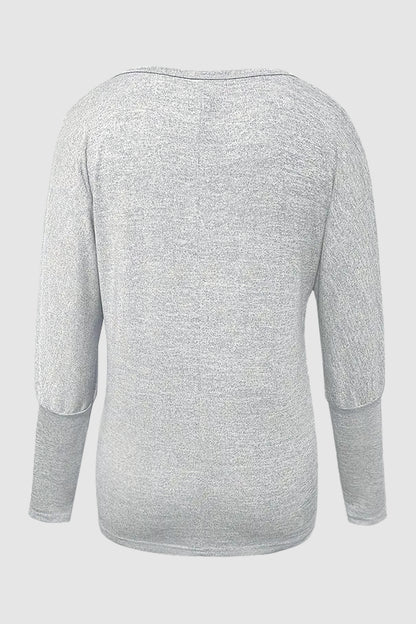 Cutout Round Neck Long Sleeve T-Shirt-Angel Casuals
