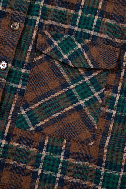Plaid Button Up Long Sleeve Jacket-Angel Casuals