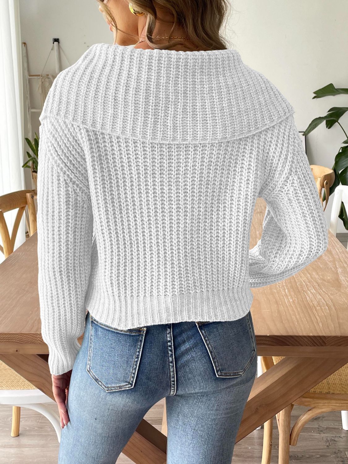 Cable-Knit Long Sleeve Sweater-Angel Casuals