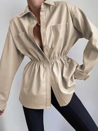Snap Down Collared Jacket-Angel Casuals