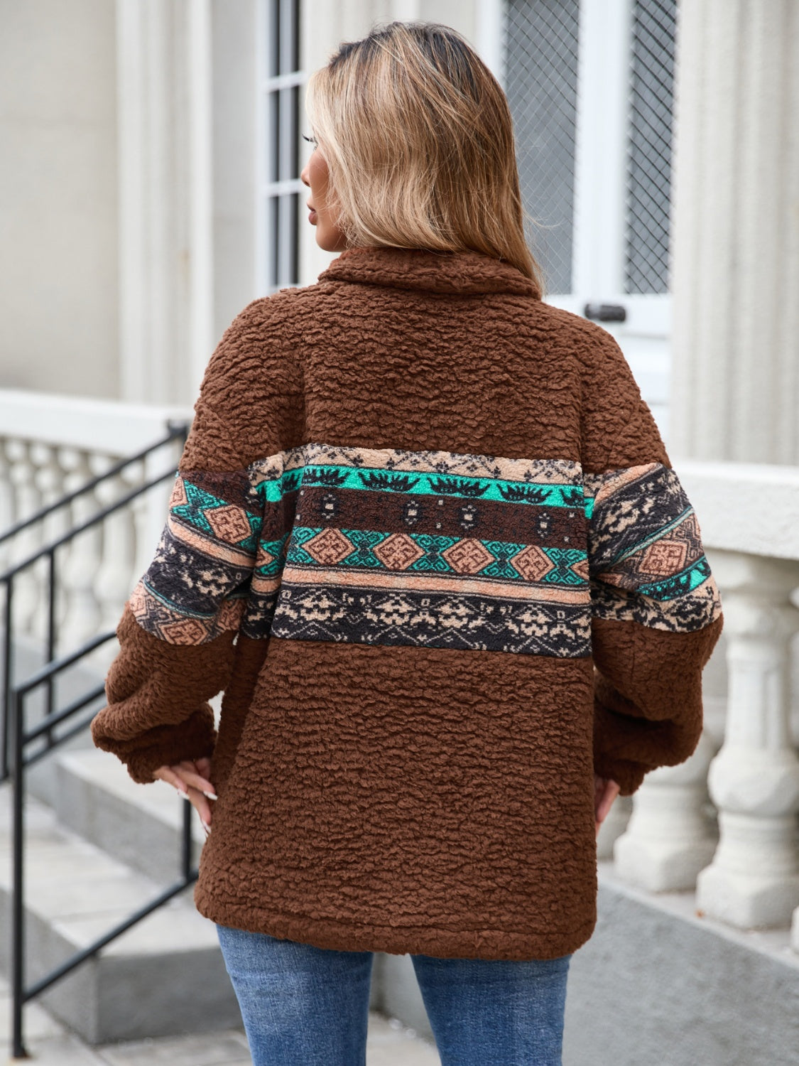 Half Zip Long Sleeve Fuzzy Top-Angel Casuals