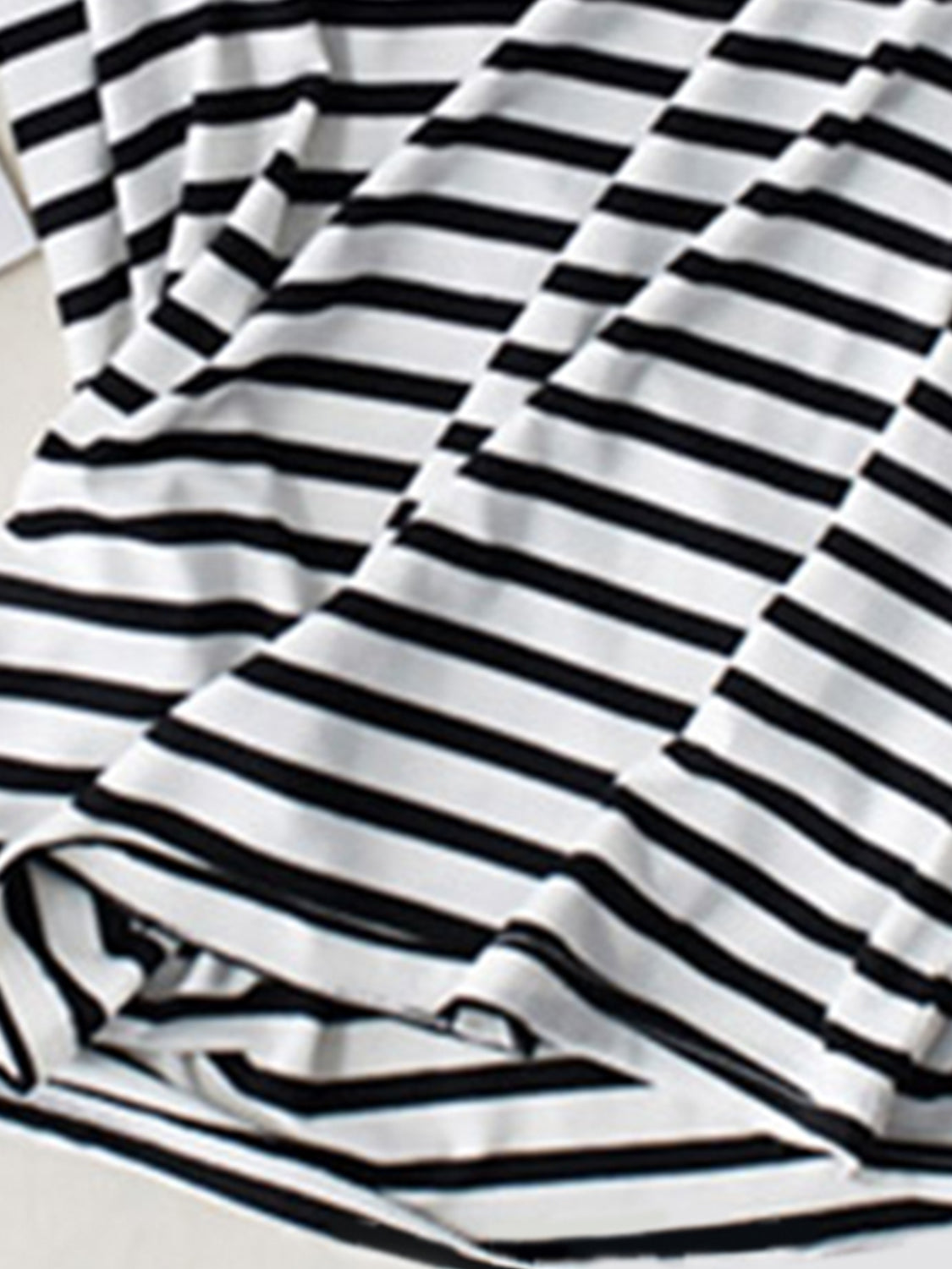 Striped Round Neck Short Sleeve T-Shirt with Bra-Angel Casuals