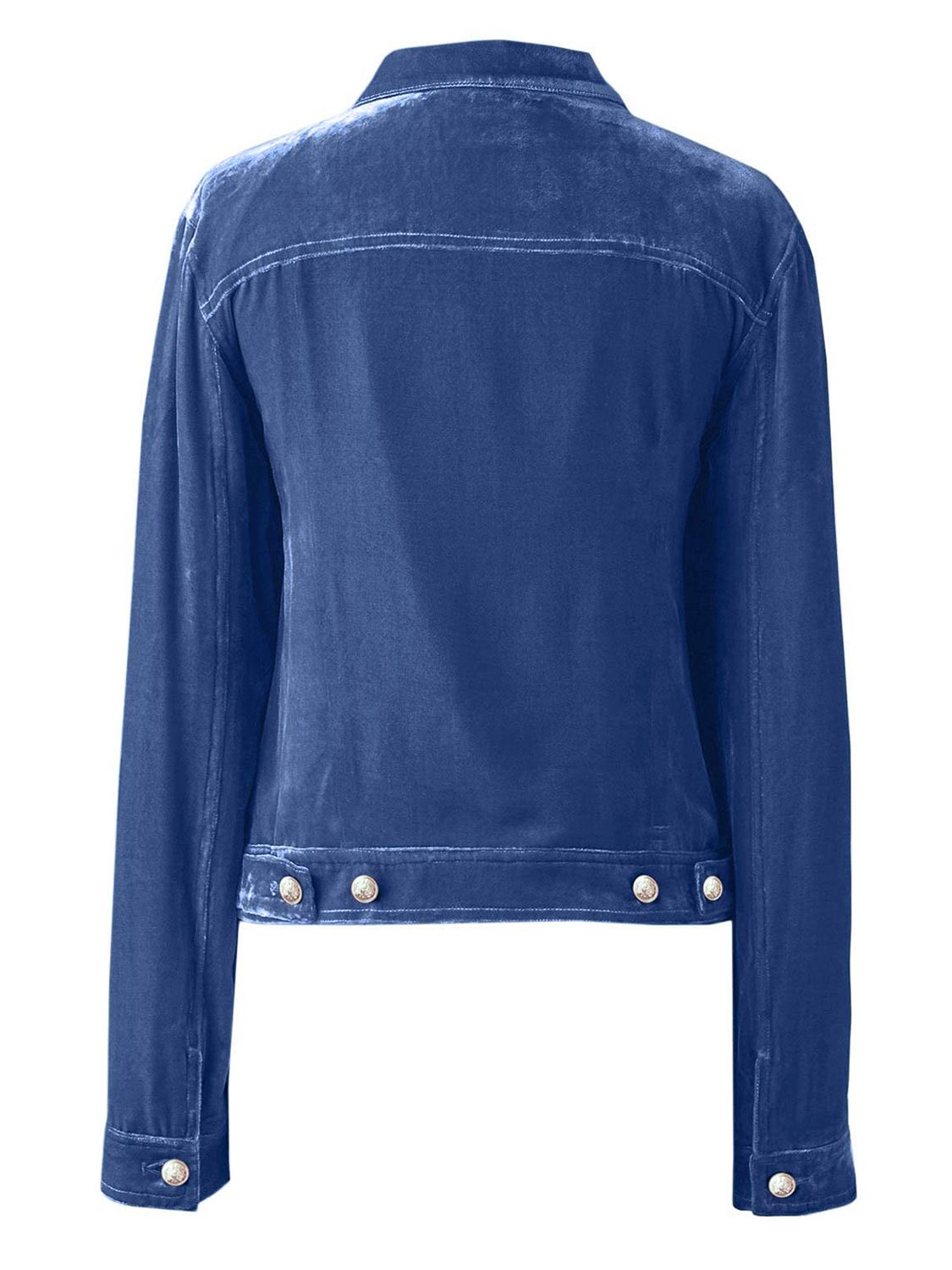 Button Up Long Sleeve Jacket with Chest Pockets-Angel Casuals