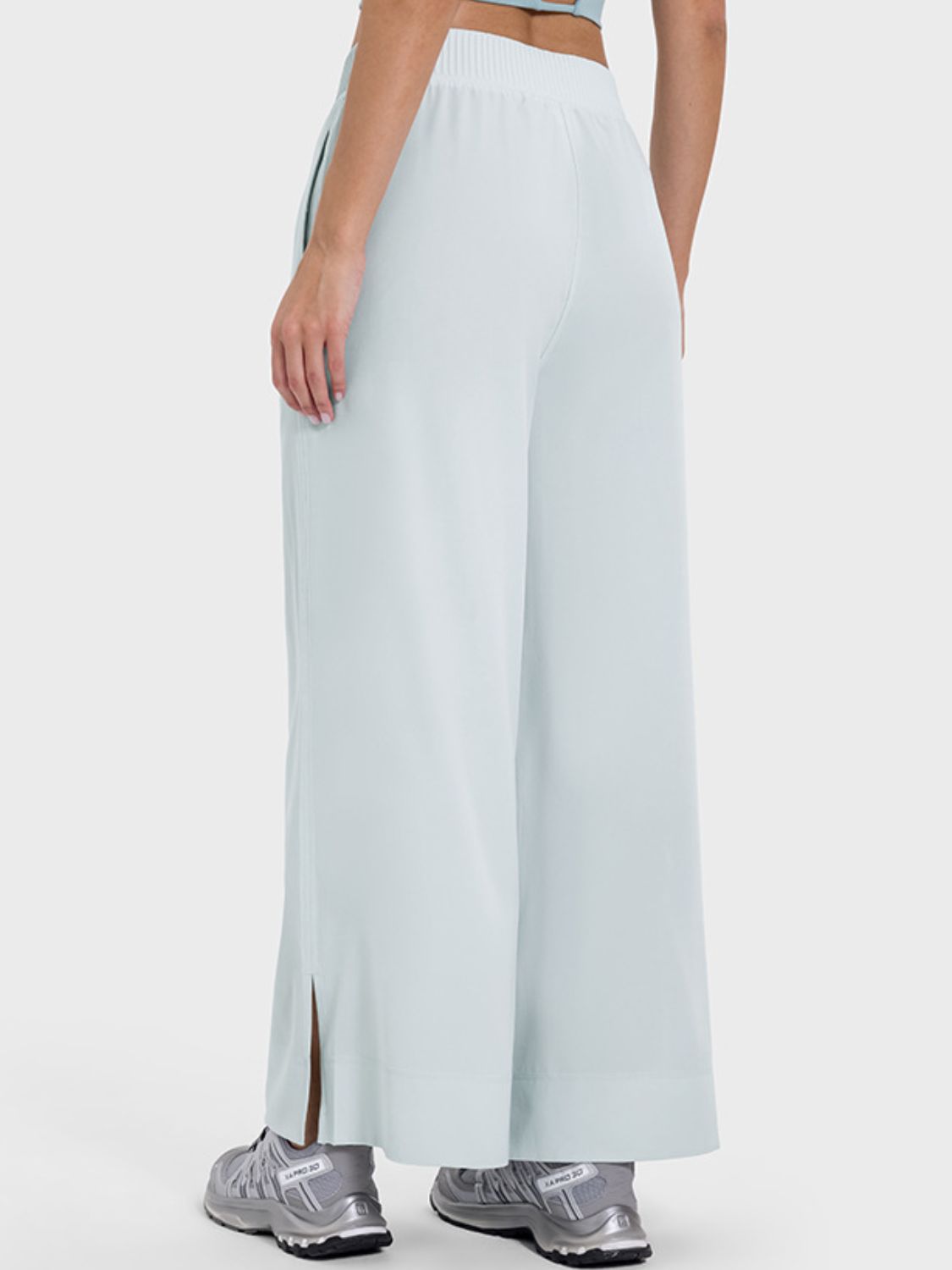 Slit Wide Leg Active Pants-Angel Casuals