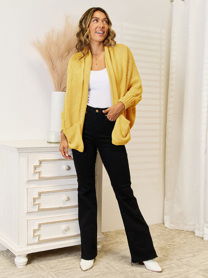 Angel Wings Open Front Cardigan with Pockets-Angel Casuals