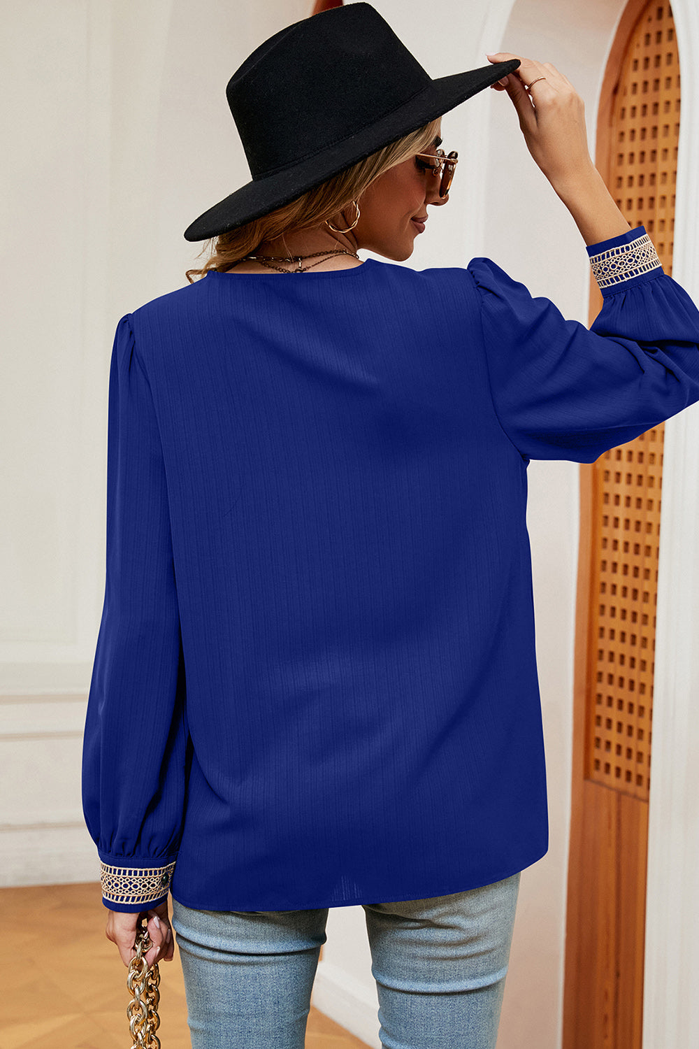 V-Neck Long Sleeve T-Shirt-Angel Casuals