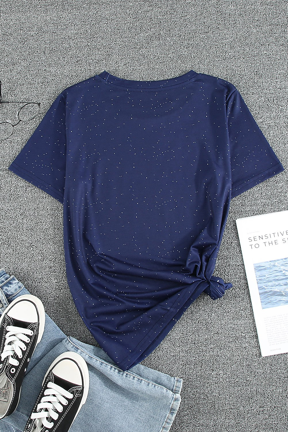 Tie-Dye Round Neck Short Sleeve T-Shirt-Angel Casuals