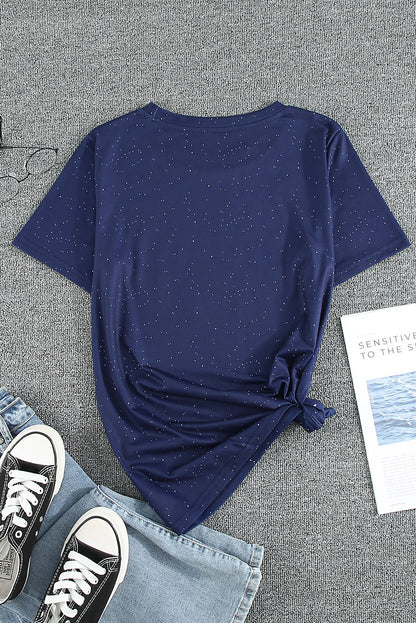 Tie-Dye Round Neck Short Sleeve T-Shirt-Angel Casuals