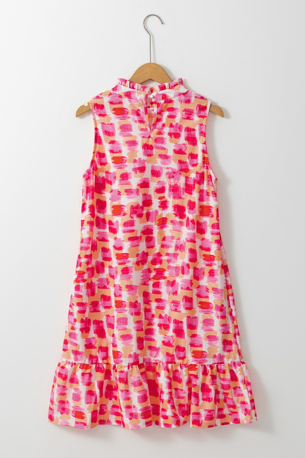 Printed Mock Neck Sleeveless Dress-Angel Casuals