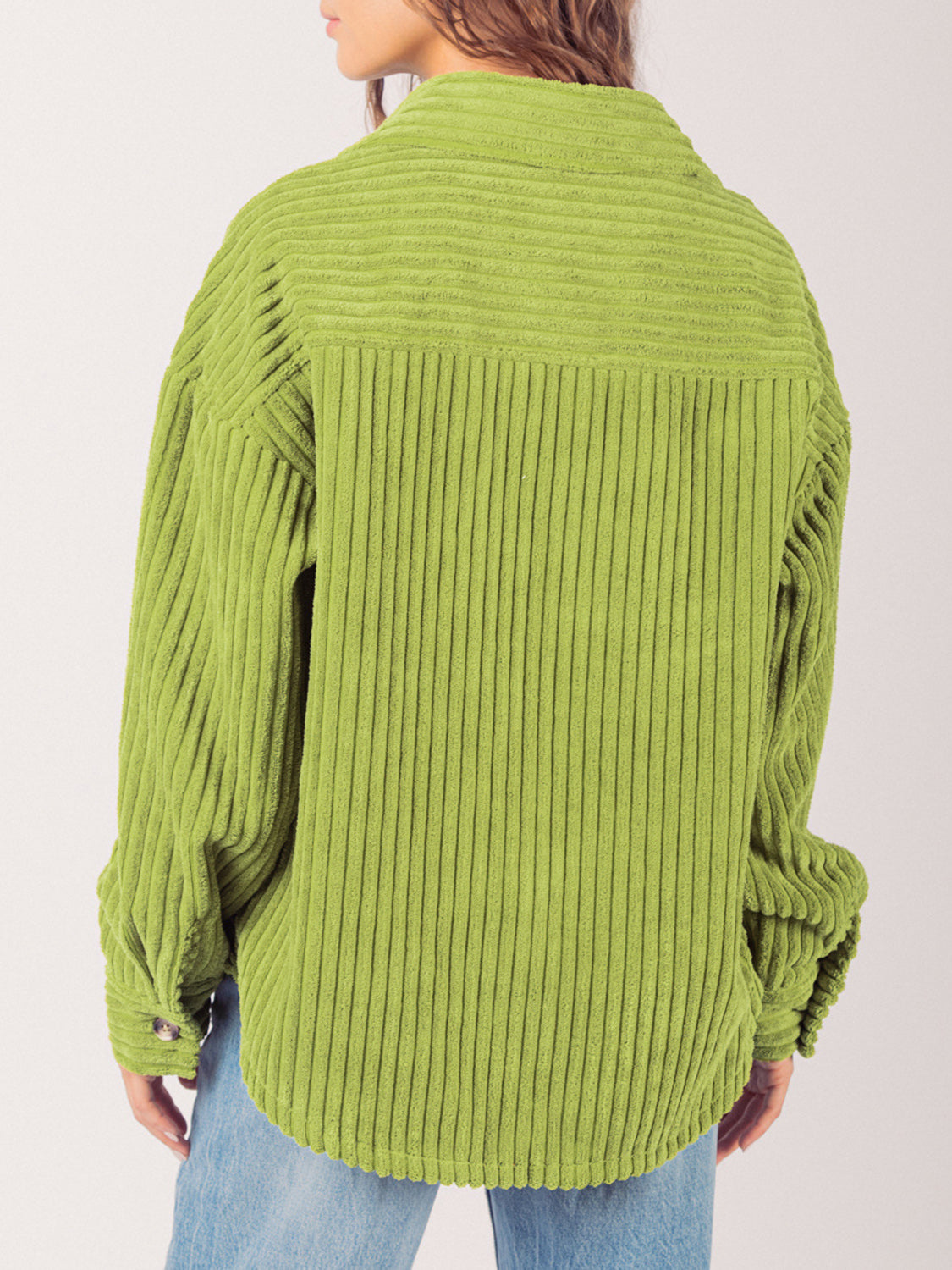 Button Up Long Sleeve Corduroy Jacket-Angel Casuals
