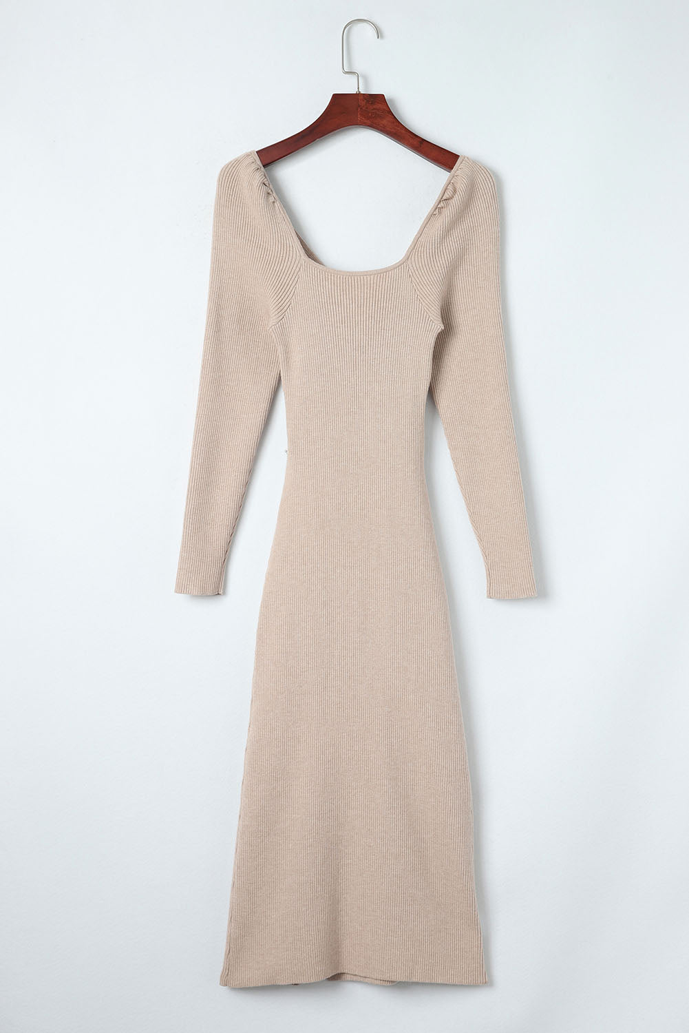 Crisscross Long Sleeve Slit Sweater Dress-Angel Casuals